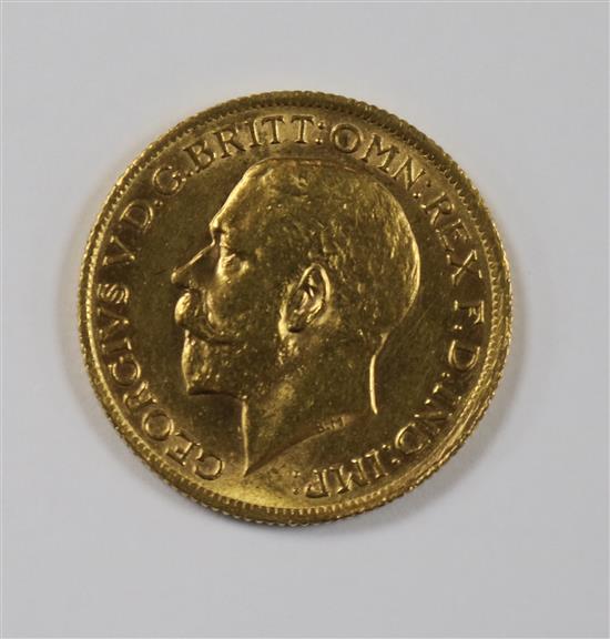 A 1925 gold full sovereign.